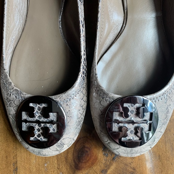 Tory Burch ballerina flats 8M silver leather “snakeskin” - Picture 6 of 6